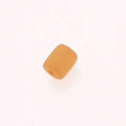 Perle en résine cylindre Ø10mm couleur jaune mat (x 1)