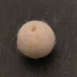 Perles en laine ronde Ø20mm couleur crème (x 1)