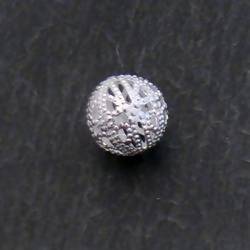 Perle en métal boule filigrane Ø12mm couleur argent (x 1)
