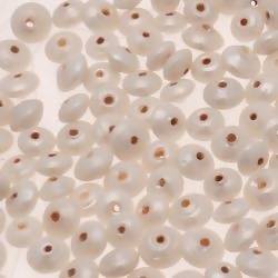 Perles en verre forme soucoupes Ø8mm couleur blanc brillant (x 10)
