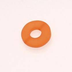 Perle en résine anneau rond Ø20mm couleur orange mat (x 1)