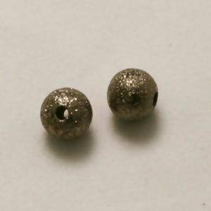 Perles en laiton strass paillette 5mm gris anthracite (x 2)