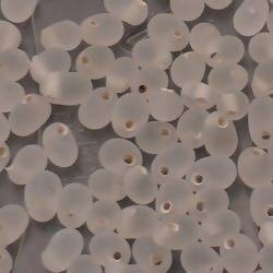 Perles en verre forme de petite goutte Ø5mm couleur transparent givré (x 10)