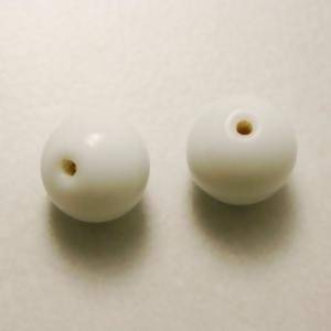 Perle en verre ronde Ø12mm couleur blanc opaque (x 2)