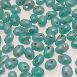 Perles en verre forme de petite goutte Ø5mm couleur bleu turquoise brillant (x 10)