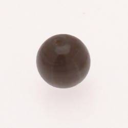 Perle ronde en verre Ø18mm couleur gris opaque (x 1)