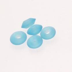Perles en verre forme soucoupes Ø10-12mm couleur bleu turquoise givré (x 5)