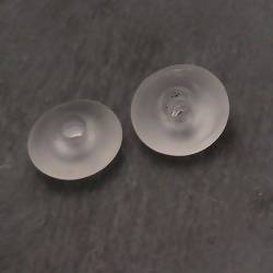 Perles en verre forme soucoupes Ø15mm couleur transparent givré (x 2)