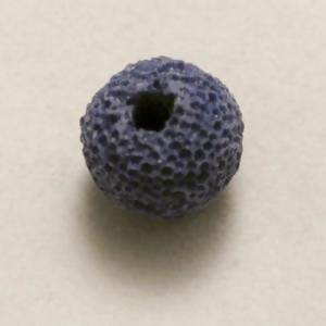 Perle de lave ronde Ø12mm couleur bleu foncé (x 1)