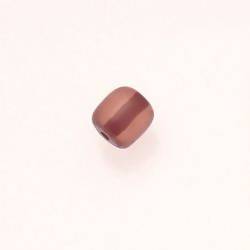 Perle en résine cylindre Ø10mm couleur marron brun brillant (x 1)