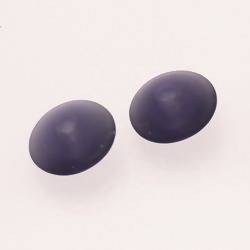 Perles en verre forme soucoupes Ø15mm couleur Mauve givré (x 2)