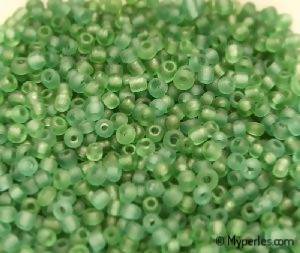 Perles de Rocaille 2mm couleur vert foncé givré (x 20g)