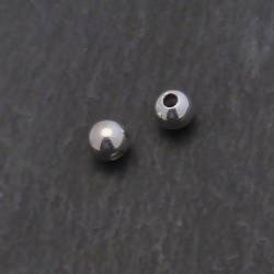 Perle métal Boule simple Ø5mm couleur argent (x 2)