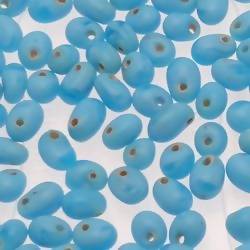 Perles en verre forme de petite goutte Ø5mm couleur bleu ciel opaque (x 10)