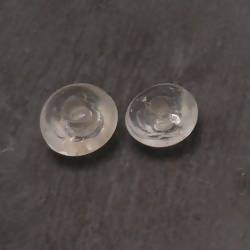 Perles en verre forme soucoupes Ø15mm couleur transparent (x 2)