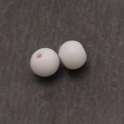 Perle ronde en verre Ø8mm couleur blanc opaque (x 2)