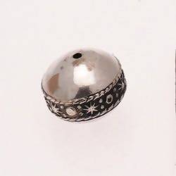 Perles métal Boule décor couleur Argent à Motif 24mm (x 1)