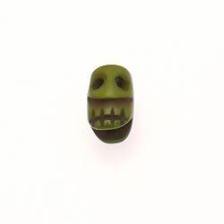 Perle résine forme masque de sorcier 15mm couleur vert (x 1)