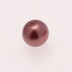 Perle en verre ronde nacrée Ø16mm couleur rose parme (x 1)