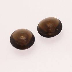 Perles en verre forme soucoupes Ø15mm couleur Bronze transparent (x 2)