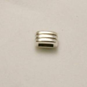 Perle passe-cuir en métal forme de bague 5mm couleur argent (x 1)