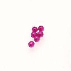Perle en verre ronde nacrée Ø4mm couleur rose fushia (x 6)
