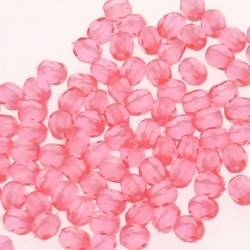 Perles en verre boule à facettes Ø4mm couleur Rose (x 8)