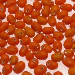 Perles en verre forme de petite goutte Ø5mm couleur orange opaque (x 10)