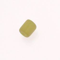 Perle en résine cylindre Ø10mm couleur vert olive mat (x 1)
