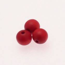 Perles en Bois rondes Ø10mm couleur Rouge (x 3)