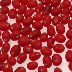 Perles en verre forme de petite goutte Ø5mm couleur rouge opaque (x 10)