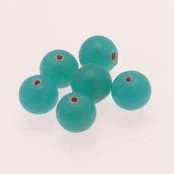 Perle ronde en verre Ø8mm couleur bleu des Mers du sud opaque (x 6)