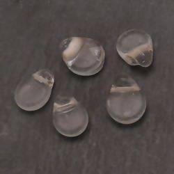 Perles en verre ronde plate Ø10mm couleur transparent (x 5)