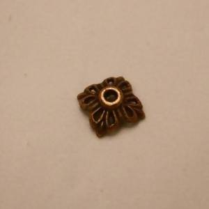 Calottes fleur ajourée Ø10mm couleur bronze (x 2)
