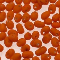 Perles en verre forme de petite goutte Ø5mm couleur orange givré (x 10)