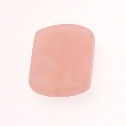 Perle en résine rectangle arrondi 25x30mm couleur rose mat (x 1)