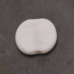 Perle en verre ronde plate 30mm couleur blanc opaque (x 1)
