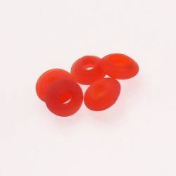 Perles en verre forme soucoupes Ø10-12mm couleur orange foncé givré (x 5)