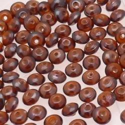 Perles en verre forme soucoupes Ø8mm couleur ambre brillant (x 10)