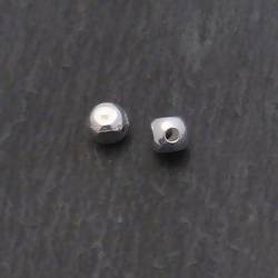 Perle métal boule cube Ø5mm couleur argent (x 2)