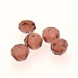 Perles en verre boules aplaties à facettes Ø8mm couleur lilas (x 5)