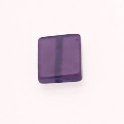 Perle en résine carré 18x18mm couleur violet brillant (x 1)