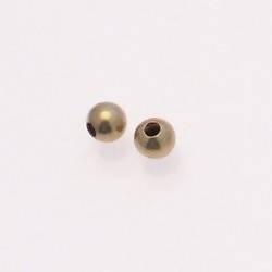 Perle métal Boule simple Ø5mm couleur vieil or (x 2)