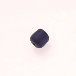 Perle en résine cylindre Ø10mm couleur bleu marine mat (x 1)