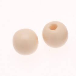 Perle ronde en résine Ø20mm couleur Blanc (x 2)