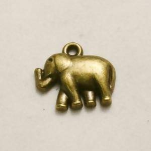 Perle en métal breloque éléphant profil lisse 19x14mm couleur bronze (x 1)