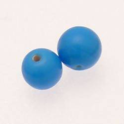 Perle en verre ronde Ø12mm couleur bleu outremer (x 2)