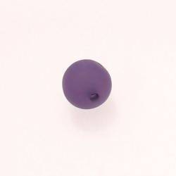 Perle ronde en résine Ø12mm couleur violet mat (x 1)