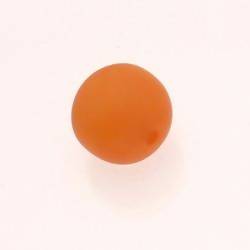 Perle ronde en résine Ø20mm couleur orange mat (x 1)