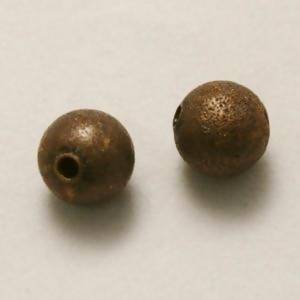 Perles en laiton strass paillette 6mm bronze (x 2)